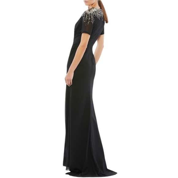 Ieena for Mac Duggal Ruched V-Neck Gown NEW - Picture 2 of 3